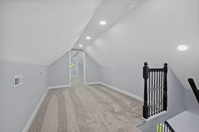 6721 S Ada St, Chicago, IL 60636 - additional living space with recessed lighting, lofted ceiling, and carpet floors