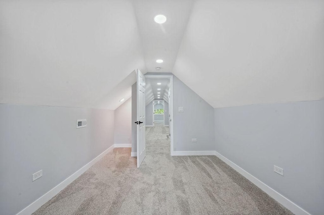6721 S Ada St, Chicago, IL 60636 - additional living space with vaulted ceiling, carpet floors, and recessed lighting