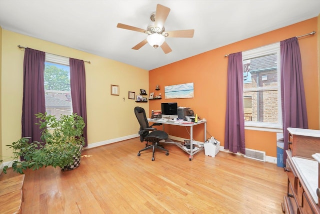 3010 Wisconsin Ave, Berwyn, IL 60402 - office featuring wood finished floors and a ceiling fan