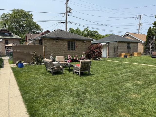 3010 Wisconsin Ave, Berwyn, IL 60402 - view of yard with an outbuilding and outdoor lounge area