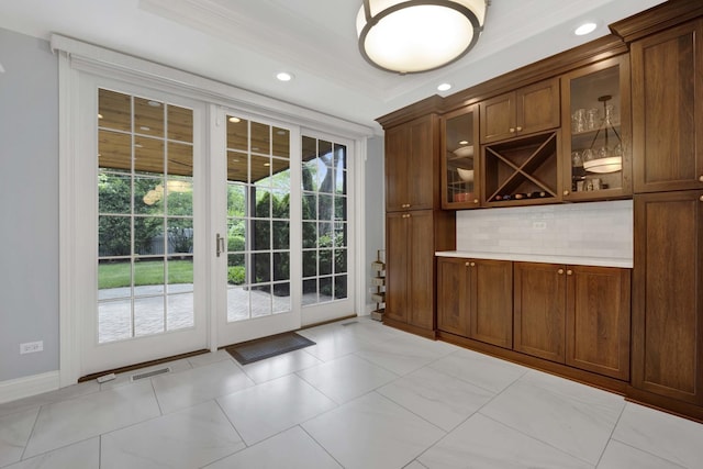 445 E Crescent Ave, Elmhurst, IL 60126 - doorway featuring plenty of natural light, recessed lighting, crown molding, and light tile patterned floors