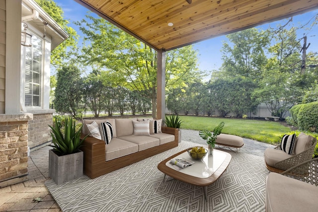 445 E Crescent Ave, Elmhurst, IL 60126 - fenced backyard featuring a patio area and an outdoor living space