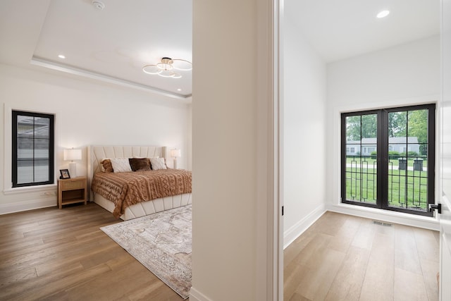 1847 Dexter Ln, Des Plaines, IL 60018 - bedroom featuring wood finished floors, recessed lighting, and a chandelier