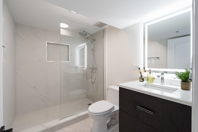 1847 Dexter Ln, Des Plaines, IL 60018 - full bath featuring marble finish floors, vanity, and a marble finish shower