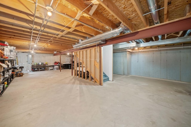 4553 Gardiner Ave, Yorkville, IL 60560 - unfinished below grade area featuring stairway and electric panel