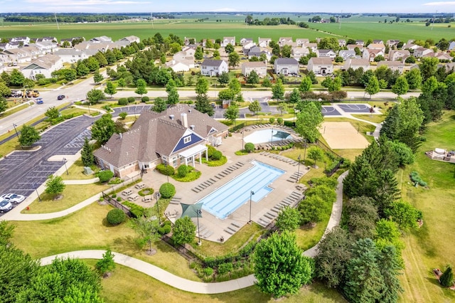 4553 Gardiner Ave, Yorkville, IL 60560 - aerial view of residential area featuring a pool area