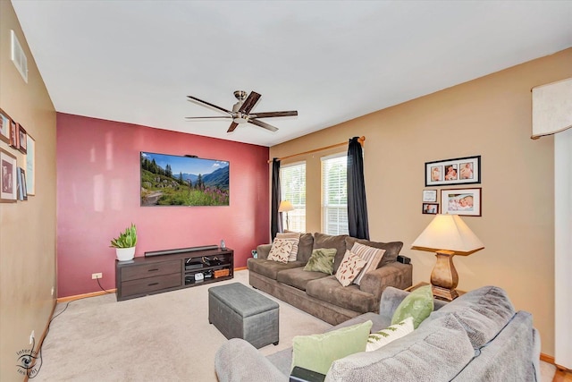 5692 W Roosevelt St, Monee, IL 60449 - living room featuring ceiling fan and carpet