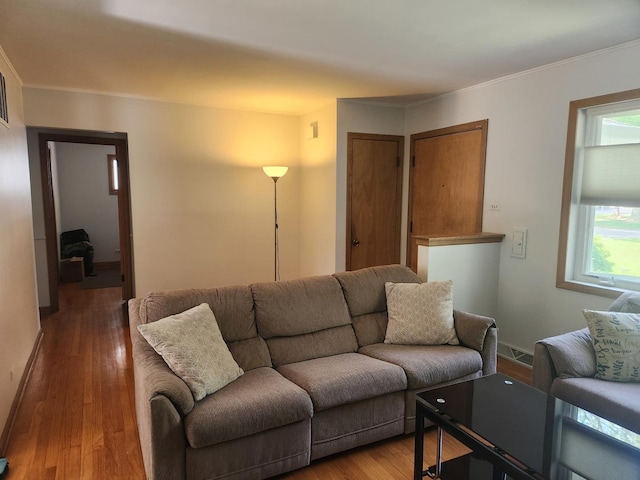 109 S Elm St, Palatine, IL 60067 - living area featuring wood-type flooring and ornamental molding