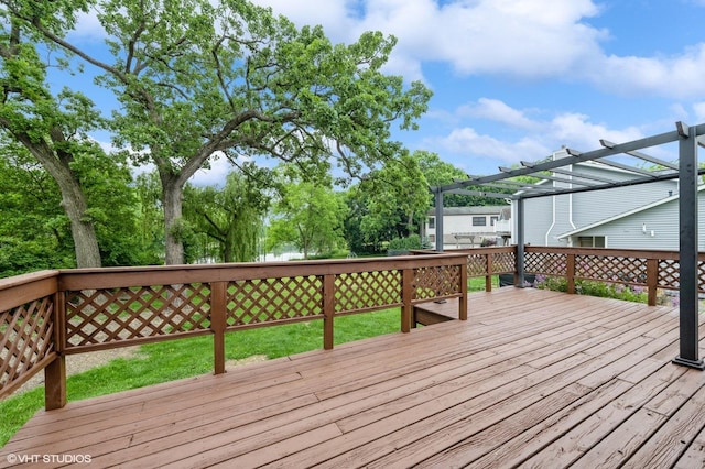 4321 Bay View Dr, Crystal Lake, IL 60014 - wooden deck with a pergola