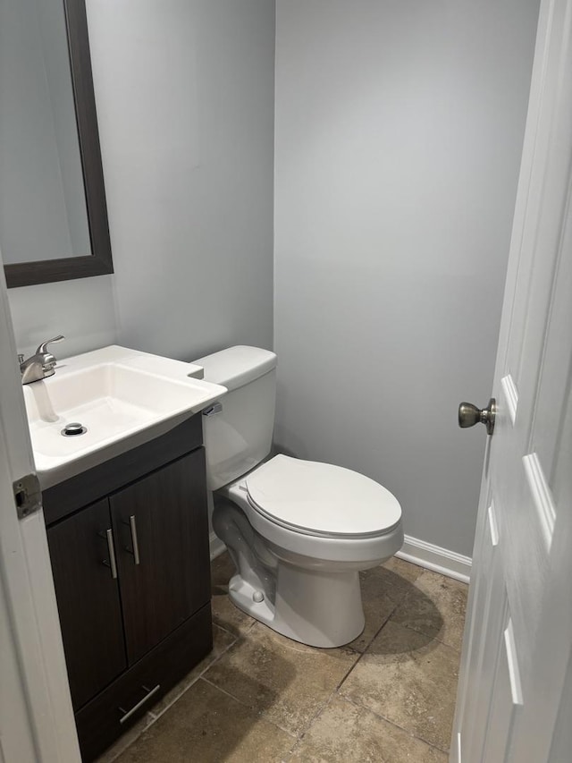3501 Fountainbleau Dr, Hazel Crest, IL 60429 - half bath with vanity and stone finish floors