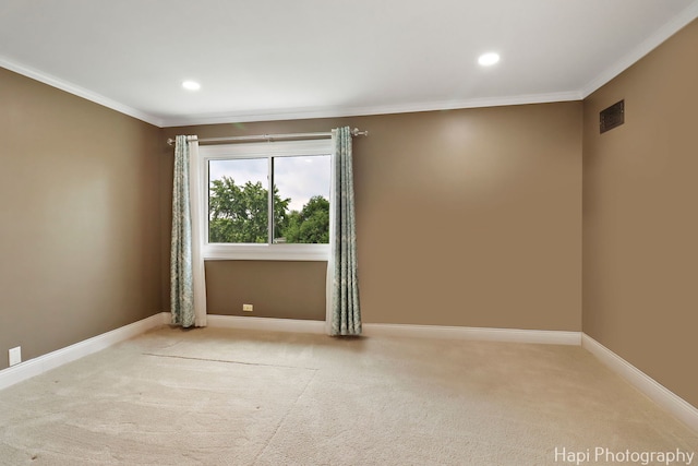 627 Bayview Pt, Schaumburg, IL 60194 - unfurnished room featuring crown molding, carpet floors, and recessed lighting