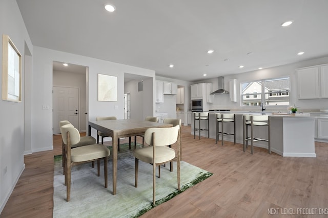 2308 Lawlor Ln, Naperville, IL 60564 - dining space featuring light wood-style floors and recessed lighting