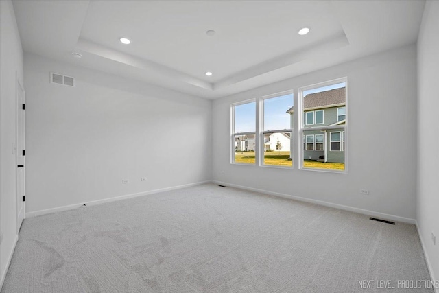2308 Lawlor Ln, Naperville, IL 60564 - unfurnished room featuring a raised ceiling, recessed lighting, and light carpet