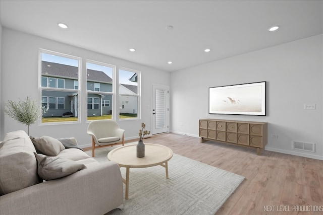2308 Lawlor Ln, Naperville, IL 60564 - living room featuring light wood-type flooring and recessed lighting