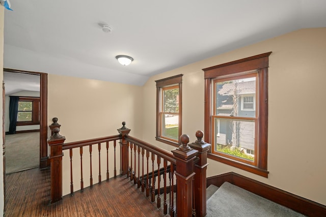 220 N Cedar St, Waterman, IL 60556 - staircase featuring lofted ceiling and wood finished floors