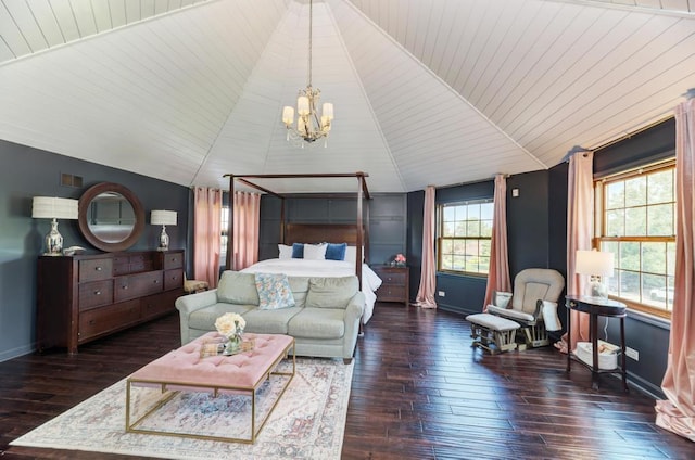 26 Carriage House Ln, Orland Park, IL 60467 - living area with lofted ceiling, a chandelier, and hardwood / wood-style flooring