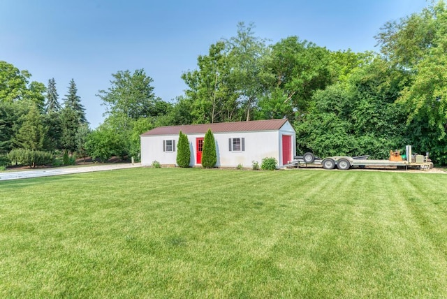 26 Carriage House Ln, Orland Park, IL 60467 - ranch-style home with a front yard and a metal roof