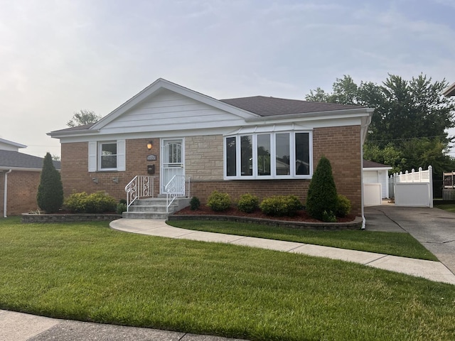 11133 Boeger Ct, Westchester, IL 60154 - view of front of house with brick siding, a front yard, and a garage