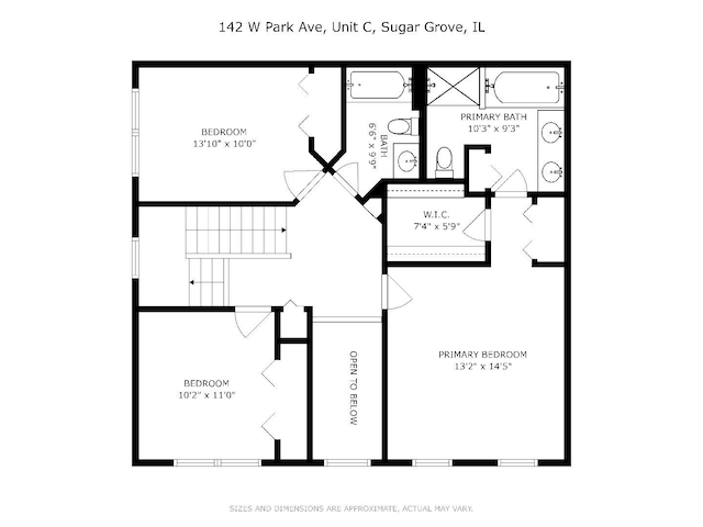 142 W Park Ave Unit C, Sugar Grove, IL 60554 - view of home floor plan