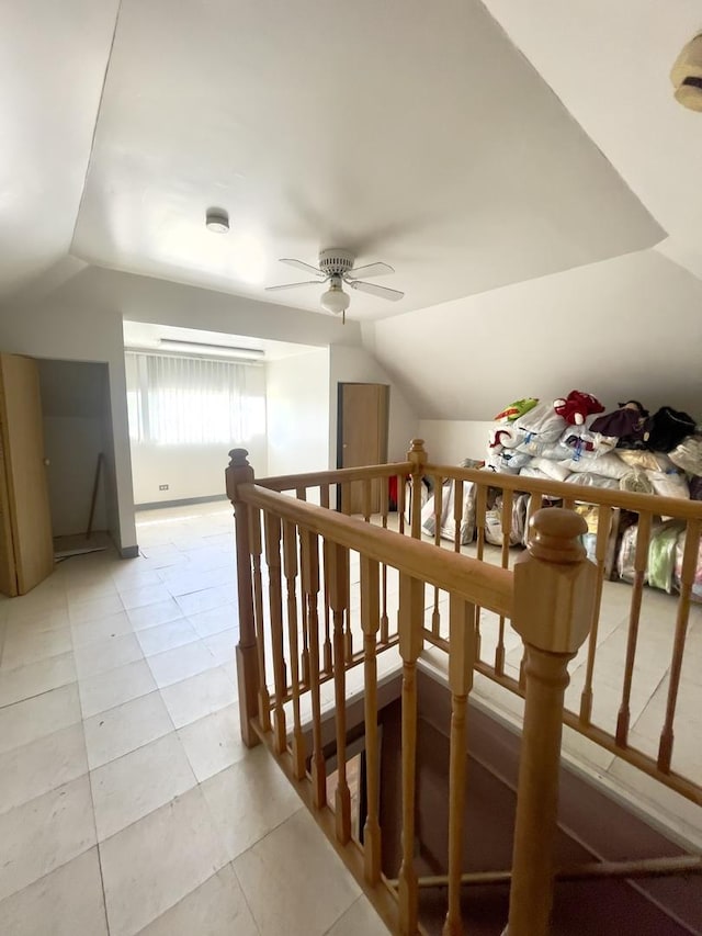 2632 S Austin Blvd, Cicero, IL 60804 - bonus room featuring vaulted ceiling, a ceiling fan, and light tile patterned flooring