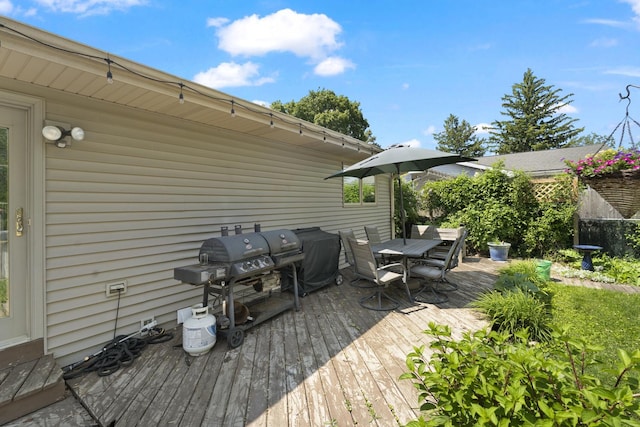 277 Mcmillan St, Grayslake, IL 60030 - wooden terrace with outdoor dining space and area for grilling