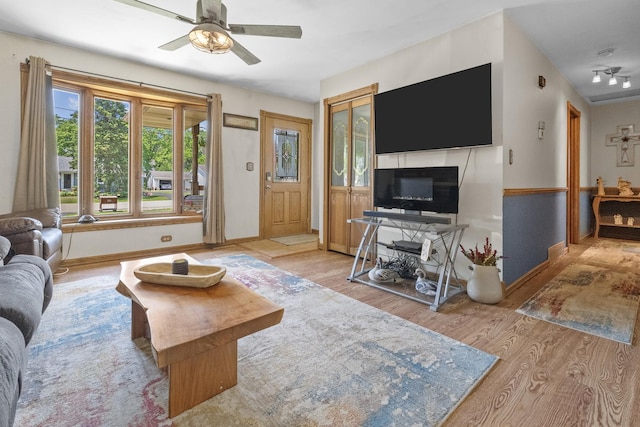 277 Mcmillan St, Grayslake, IL 60030 - living room with wood finished floors and a ceiling fan