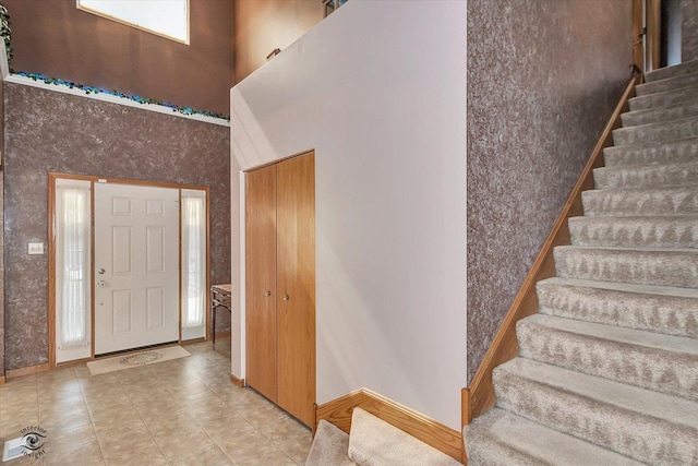 1612 Whisper Glen Dr, Plainfield, IL 60586 - entryway with a towering ceiling and stairway
