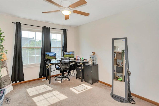 1612 Whisper Glen Dr, Plainfield, IL 60586 - home office with a ceiling fan and light colored carpet