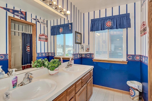 1612 Whisper Glen Dr, Plainfield, IL 60586 - bathroom featuring double vanity and a shower with curtain