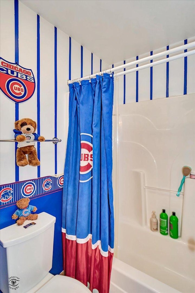 1612 Whisper Glen Dr, Plainfield, IL 60586 - bathroom featuring toilet and shower / bath combination with curtain