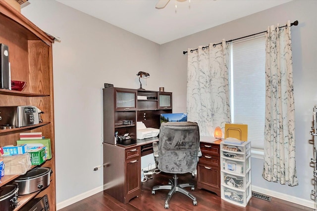1612 Whisper Glen Dr, Plainfield, IL 60586 - office featuring dark wood-type flooring and baseboards