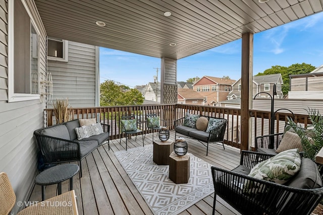 2503 N Maplewood Ave, Chicago, IL 60647 - wooden deck with an outdoor living space and a residential view