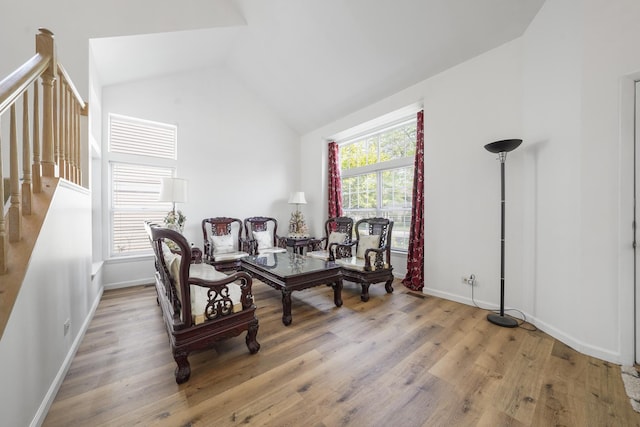 1678 Penny Ln, Bartlett, IL 60103 - living area with wood finished floors and high vaulted ceiling