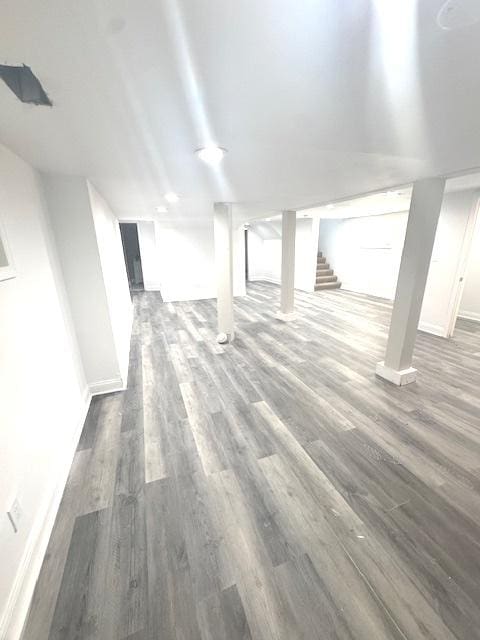 9432 S Vernon Ave, Chicago, IL 60619 - finished below grade area with wood finished floors and stairs