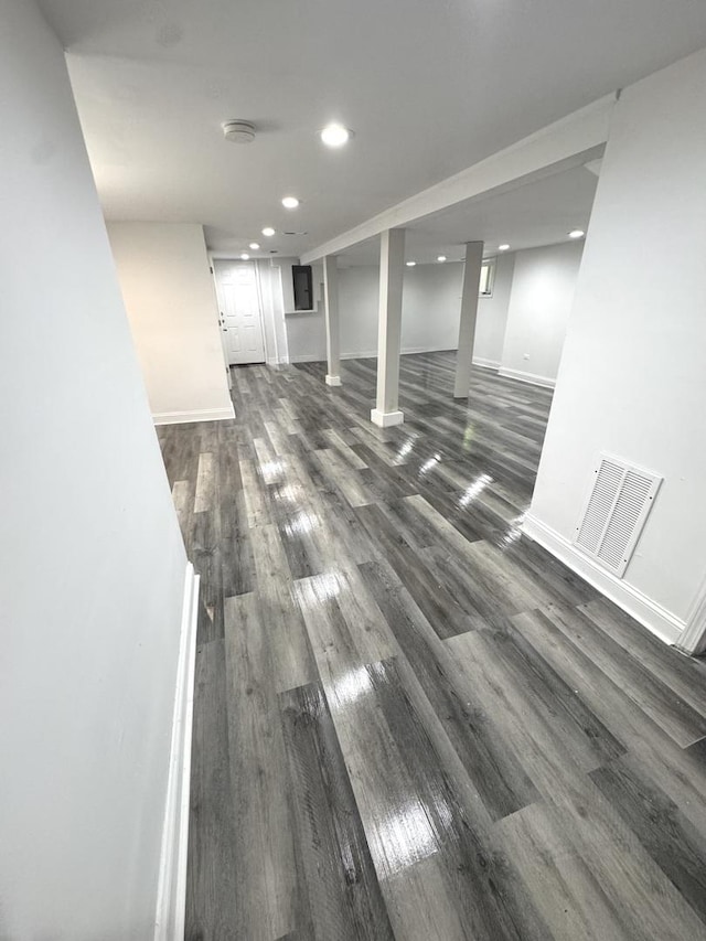 9432 S Vernon Ave, Chicago, IL 60619 - finished basement with recessed lighting and dark wood finished floors