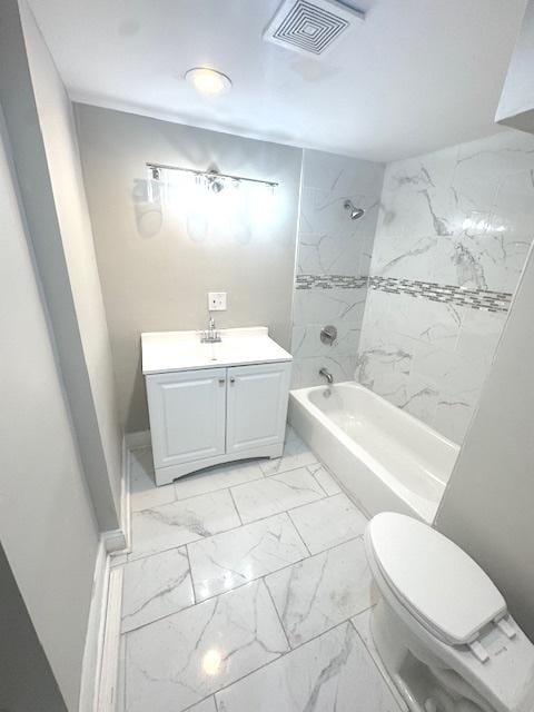 9432 S Vernon Ave, Chicago, IL 60619 - full bath featuring marble finish floors, vanity, and bathing tub / shower combination