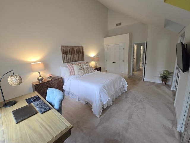 1530 Laurel Oaks Dr, Streamwood, IL 60107 - bedroom with lofted ceiling, light carpet, and a desk