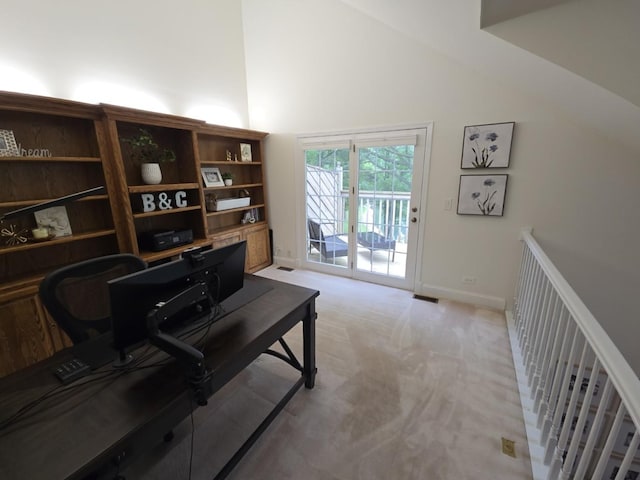 1530 Laurel Oaks Dr, Streamwood, IL 60107 - office area with light colored carpet and high vaulted ceiling