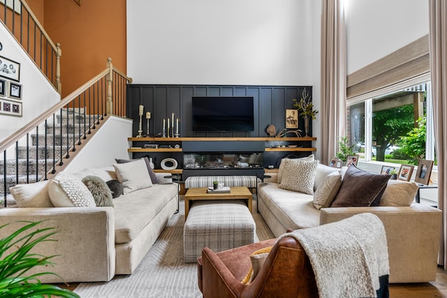638 Legend Ln, Mchenry, IL 60050 - living room featuring a towering ceiling and stairs
