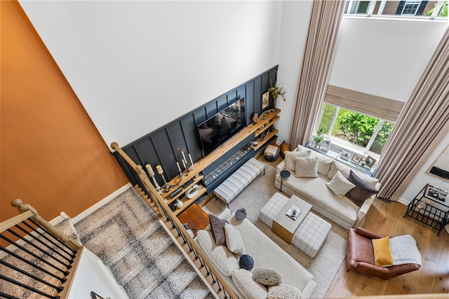 638 Legend Ln, Mchenry, IL 60050 - living room with a towering ceiling and wood finished floors