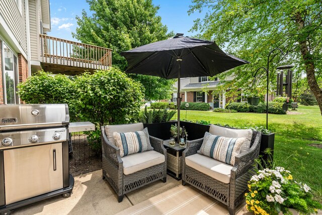 638 Legend Ln, Mchenry, IL 60050 - patio / terrace with grilling area, an outdoor hangout area, a yard, and a patio