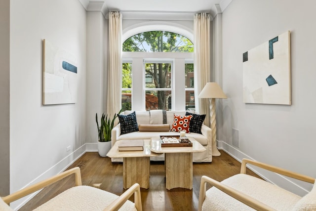 1304 N Hoyne Ave Unit 1, Chicago, IL 60622 - sitting room featuring baseboards and wood finished floors
