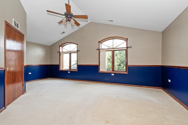 6248 Misty Pines Dr Unit 4, Tinley Park, IL 60477 - unfurnished room featuring carpet flooring, ceiling fan, and lofted ceiling