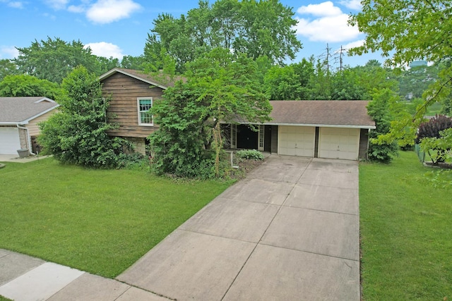 198 S Circle Ave, Bloomingdale, IL 60108 - tri-level home with an attached garage, a front yard, and driveway