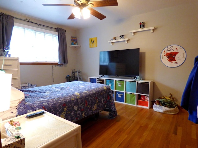 1420 E Lake Louise Dr, Palatine, IL 60074 - bedroom featuring wood finished floors and a ceiling fan