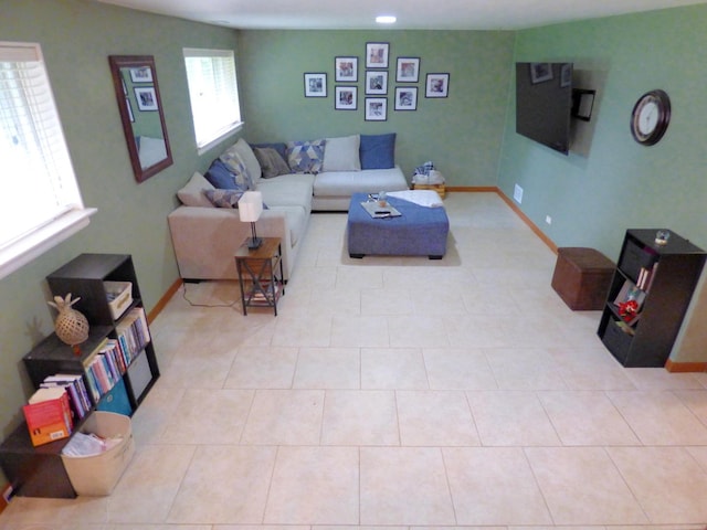 1420 E Lake Louise Dr, Palatine, IL 60074 - living area with baseboards and light tile patterned floors