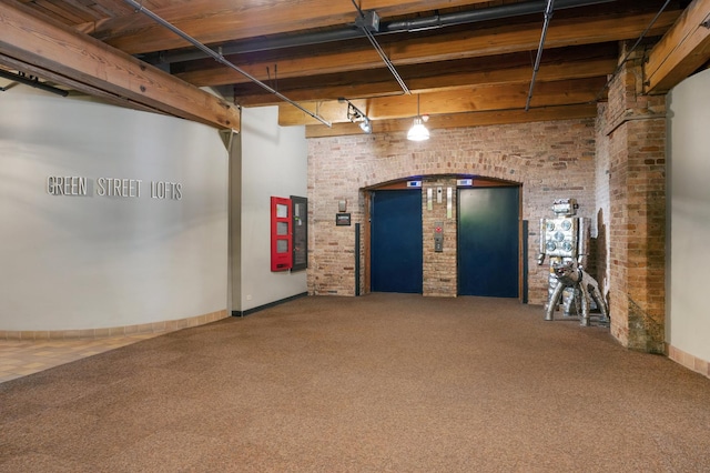 400 S Green St Unit 406, Chicago, IL 60607 - below grade area featuring carpet and brick wall