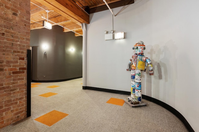 400 S Green St Unit 406, Chicago, IL 60607 - hallway with carpet flooring and beamed ceiling