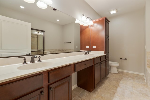 2929 Portage St, Naperville, IL 60564 - bathroom featuring double vanity and tile patterned flooring