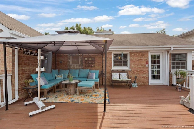 9122 S Avers Ave, Evergreen Park, IL 60805 - deck with a gazebo and outdoor lounge area